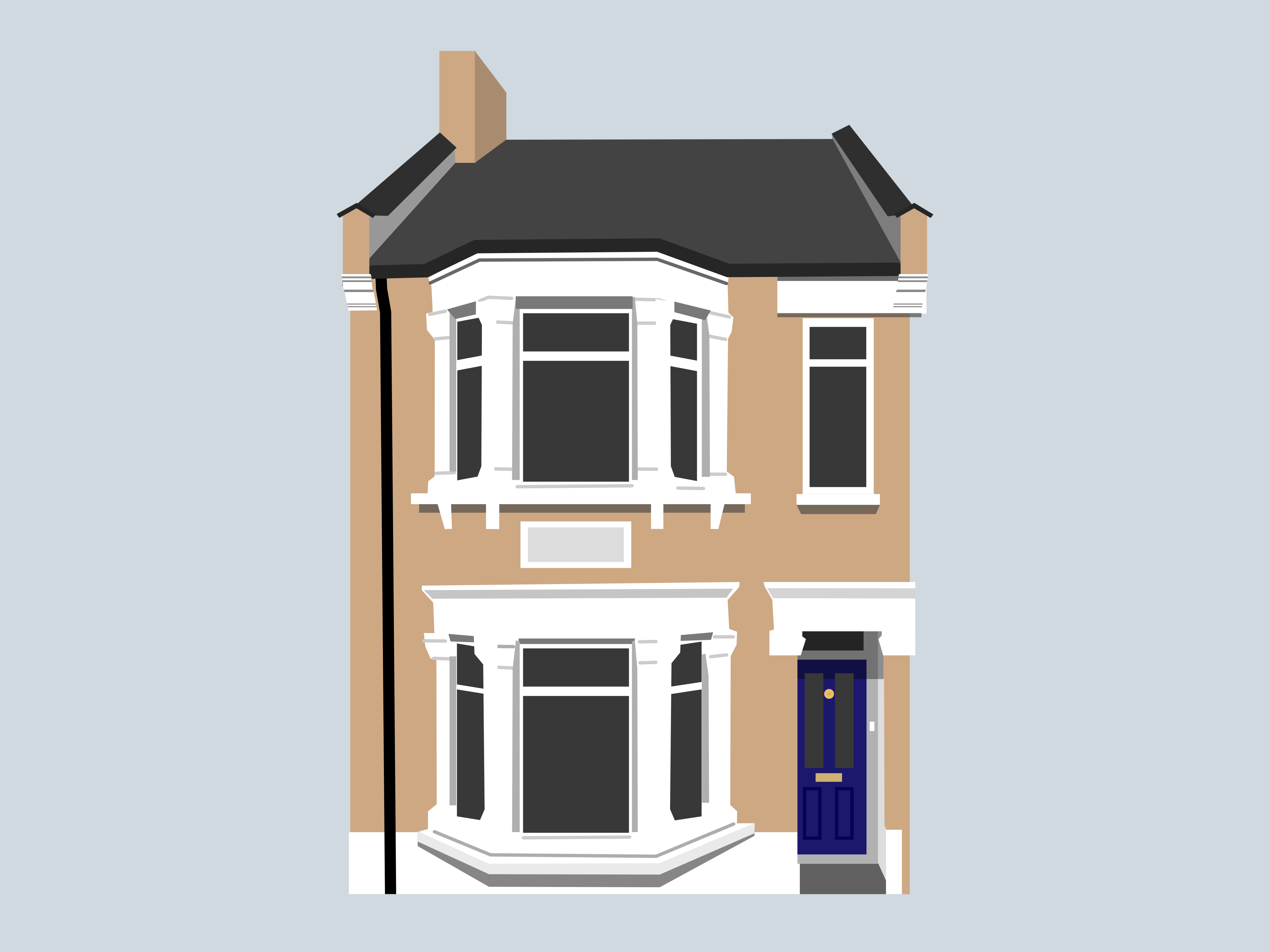 London town house illustration design