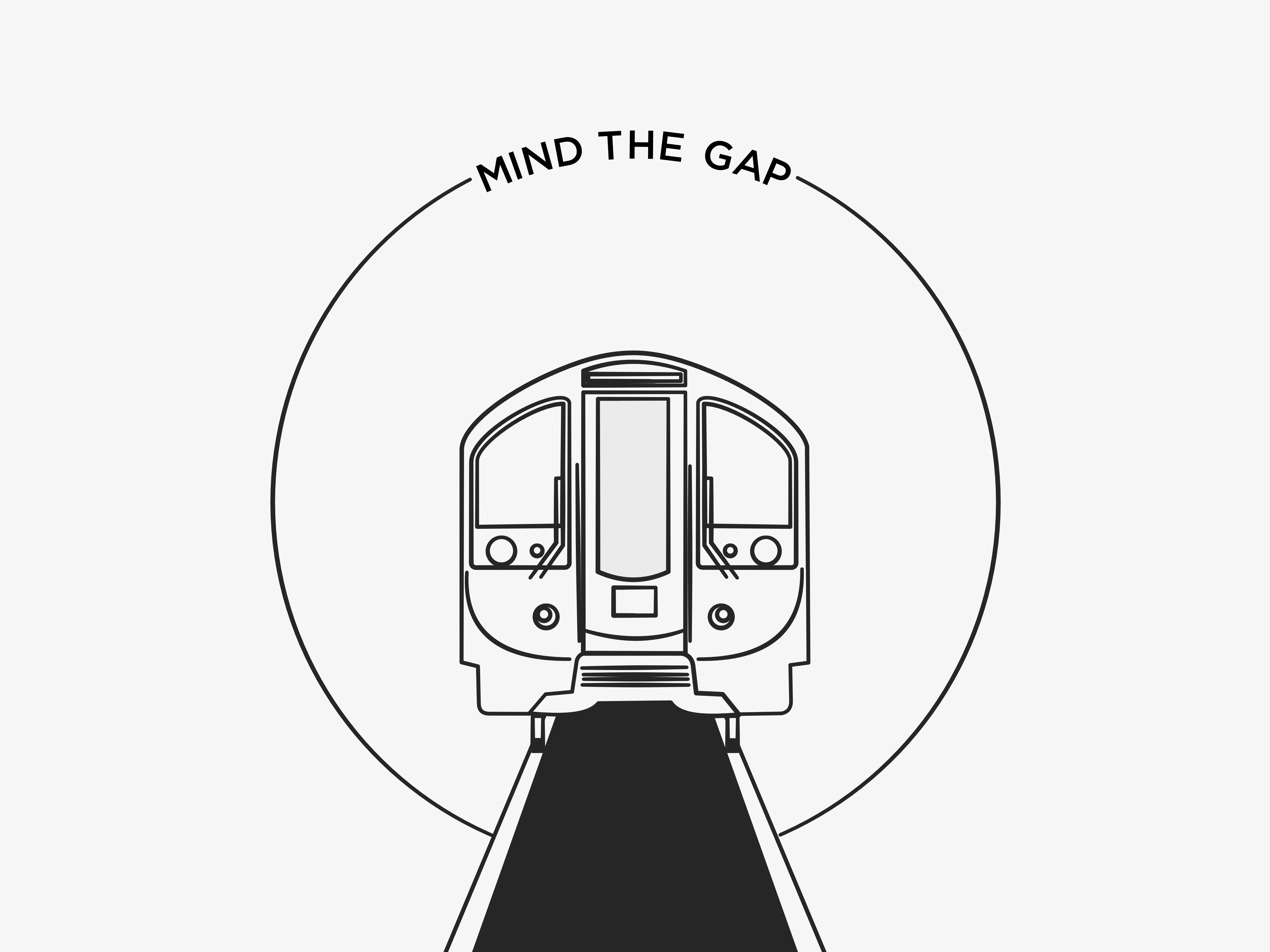 london underground tube mind the gap illustration