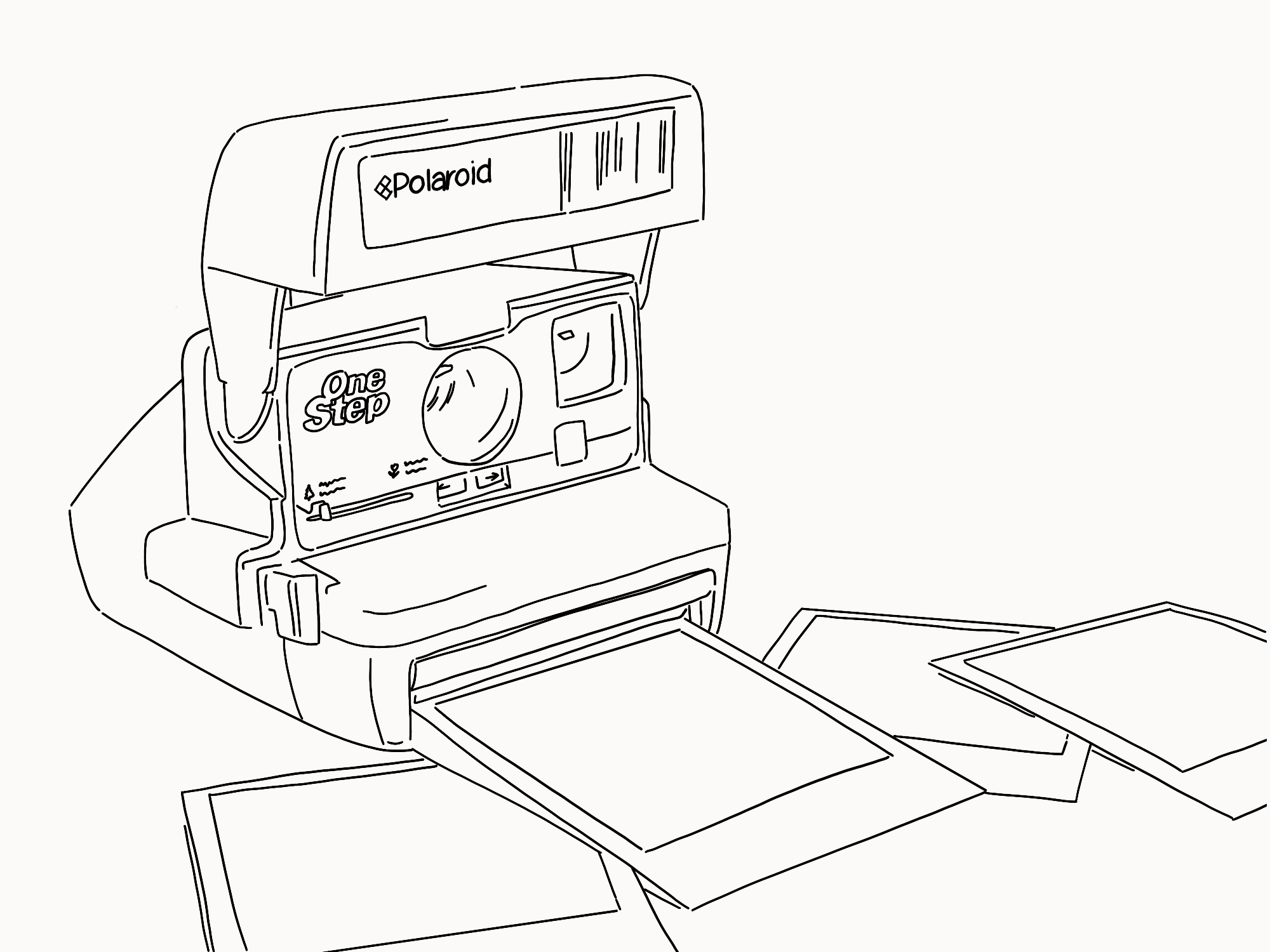 Polaroid Camera Line Drawing